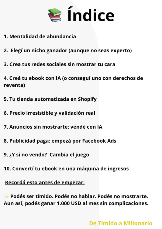 De Timido a Millonario: La guía definitiva